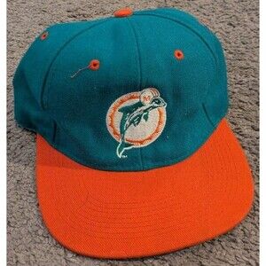 Vintage Logo 7 NFL Miami Dolphins Green Snapback Hat